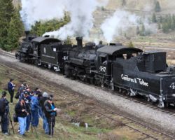 And finally charging past the photo line on the upper track.