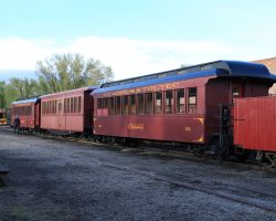 Once we started down the hill, no more run-bys. That said, those folks chasing the train on the road got the most awesome light of the day for photographing. Here's our cars (mine being 511 "Chama") after we'd pulled into the Chama yard.