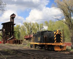 One of Chama's new residents is this GE 47-ton, number 15, another former Oahu Railway & Land unit and twin of the C&TS's 19. It's being leased from the Ashbys, who formerly had it up at the Georgetown Loop.