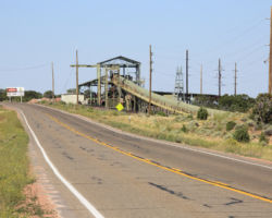 The final angle station, where the conveyor makes about a 75 degree turn and heads down off the plateau to the loadout silo in the valley.