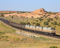The second to last run comes through a sweeping curve south of Kaibeto on Sunday, Aug 25, 2019.