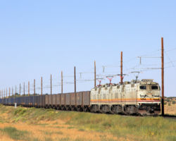 Sunday's first empty approaches the AZ 98 crossing near Shonto, AZ.