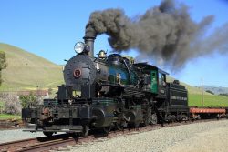 With the trains wyed at Niles and now pointing into the afternoon sun, we did a few run-bys in the yard.