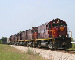 The Monett Turn, running a bit behind but finally getting heading north near Avoca, AR