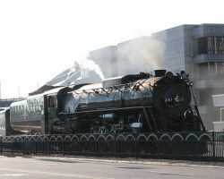 Meanwhile, 261 was sitting with her tender into the sun right in front of the Modern Woodmen building
