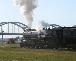 Train assembled and ready to go in West Davenport, getting ready to pull up and load