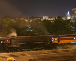 Meanwhile, 261 sits and simmers under the Centennial Bridge. The building glowing like a beacon in the Davenport skyline is the old Davenport Bank Building.