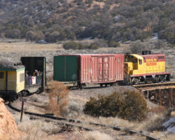 Crossing the Arroyo Hondo at the bottom of the hill