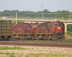 With the crew dead on hours, the train sits in the yard awaiting a fresh crew