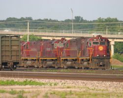 With the crew dead on hours, the train sits in the yard awaiting a fresh crew