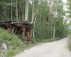 This is all that's left of Midway Tank - just the base supports. The tank was so named because of its position roughly midway from Pitkin to the Alpine Tunnel. Going east up the grade, it's the first of three tanks before the summit.
