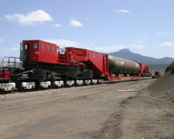 Here's that enormous car again, being backed down the connector track towards Trinidad proper