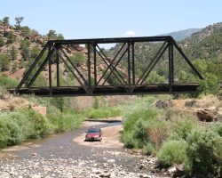 This truss bridge, just east of Red Hill Tunnel, still has a small Rio Grande in the center of the top beam