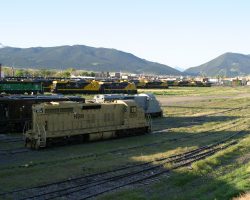 Another shot of the SD18s and high-hood GE, along with the zillions of other Livingston Rebuild Center (LRCX) oddball GEs filling the yard tracks.