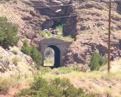 Red Hill Tunnel, east of Salida, looks to be clear, even if the tracks are overgrown. Back in 2001, they had a few rocks in the way here.