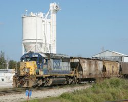 Finding nothing in Mulberry, I headed on towards Edison. Along the way, I found CSXT SD40-2 8007 with a string of empties near Nichols.