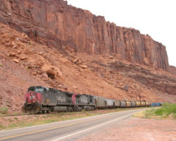 Nearing the end of the branch, SP 173 enters the Potash yard limits