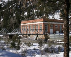 Tacoma's claim to fame is its hydroelectric plant, seen here looking south. The plant was constructed in 1905, and currently has a capacity of 8 megawatts.