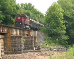 Stepping out on a bridge south of Mountainburg, AR, over a stream oddly enough labelled as Frog Bayou
