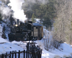 Steaming up the canyon on the second run-by pass