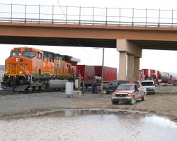 Well, we're on the mainline, what's the holdup? An incoming eastbound Z train that would rather not go 15 mph all the way to the next siding at Model, CO, apparently!