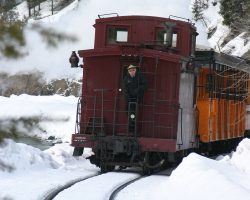 That's our Conductor, Jeff, providing reverse move protection as they come back to pick all of us up.