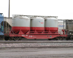 A Halliburton pneumatic discharge car at Helena, MT.