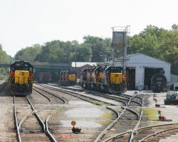 A few of the Iowa City yards that you don't usually get - from the rear observation car of a westbound passenger train! There's a fair bit more power than usual sitting around.