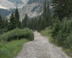 Looking back northwest along the grade towards the site of Woodstock