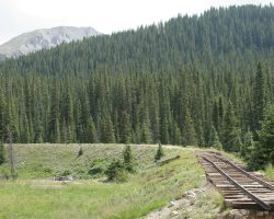 Originally known as the Woodstock Loop, named after the ill-fated town a bit further down the hill, this became the Sherrod Loop with the founding of the town of Sherrod on its upper end in 1903. Sherrod was a silver-mining boom town, and lasted only three years before it was abandoned. The track is not original, but rather an attempted reconstruction.