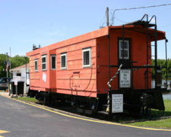 Another relic of the Milwaukee Road in Savanna, IL, is this caboose (MILW 991933) now serving as a Savanna park office