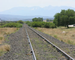 Looking back south from the crossing (railway east) towards Salida