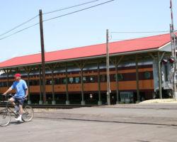 The Milwaukee Road's City of Savanna, preserved along the waterfront in Savanna, IL