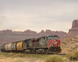 Pulling up out of the canyon, the train heads for the less-interesting northernmost 15 miles