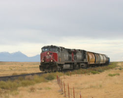 Just over the summit, with the La Sal mountains in the background