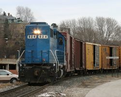 Like I said, ICE isn't the only line to ply these rails. I believe this unit, EMDX 824, is actually leading BNSF's Clinton local near the junction to the Eldridge branch.