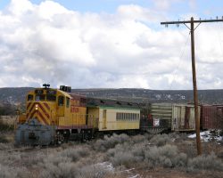 Still climbing at the US 285 grade crossing.