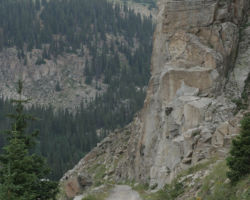 Looking up towards the tunnel on the road crossing the Palisades wall.
