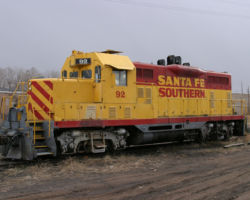 The SFS's other piece of motive power - GP7u 92 - sitting in the Santa Fe yards