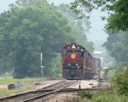 Through the heat, haze, and most of all, rain, 44 pulls to a stop just past the south/west Chester switch