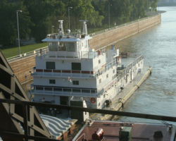 Fortunately this tug didn't need the bridge opened yet...