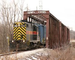 468 crosses the first half of the Rock River, just west of Hwy 67 between RI and Milan. Off to the right (out of the frame) is the old Sears Power Dam.