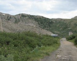 The last half mile or so is on foot. To prevent damage to what's left and maintain a more authentic feel, the road is closed by a Forest Service gate about 1000 feet before the Alpine Tunnel Station site.