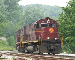 The light power comes back through Winslow to get the other half of the train from Schaberg