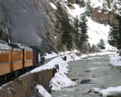 Below Cascade wye, we follow the river through some really narrow canyons