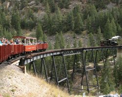 Like the other scheduled trains before it, 14 follows along behind to lend a hand on the uphill run