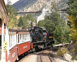 Pulling to the end of the siding, preparing to run around and reverse direction for the next uphill run.