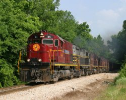 North of Fayetteville, we see the Ft. Smith Turn again. This is the same spot near Johnson where I first caught the morning's passenger train.