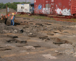 Still looking southwest at the south end of the excavation