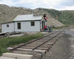 The telegrapher's house, the only original structure still standing. Originally constructed in 1883, it's now nearly completely restored, and serves as a sort of welcome center for visitors today.